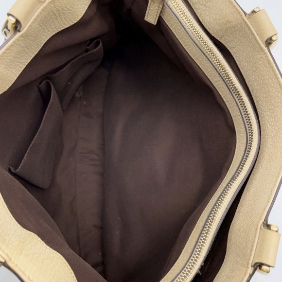 Authentic Gucci GG Canvas Leather Beige/White Tote Bag - Picture 13 of 16